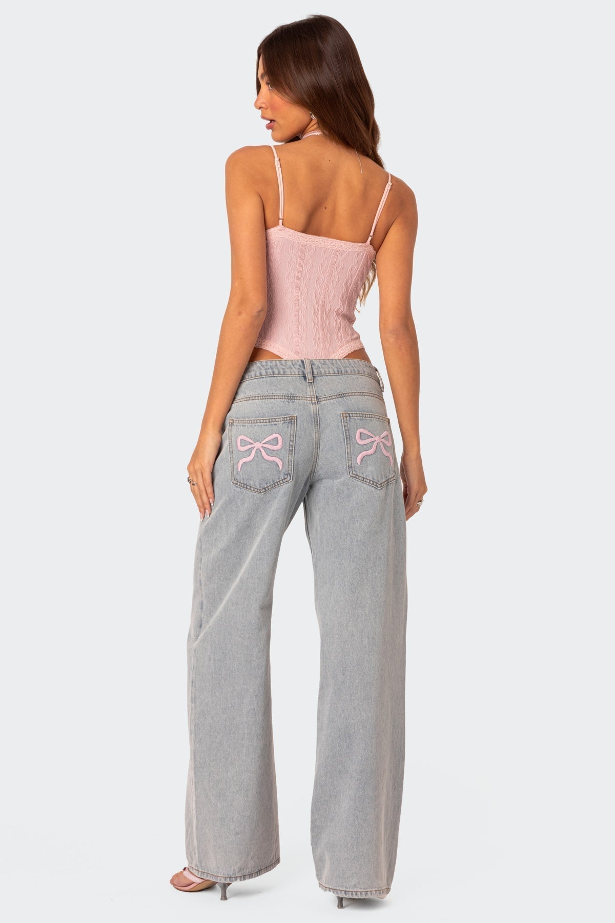 Ophelia Bow Pocket Jeans - LIGHT BLUE - UK 6 (XS)