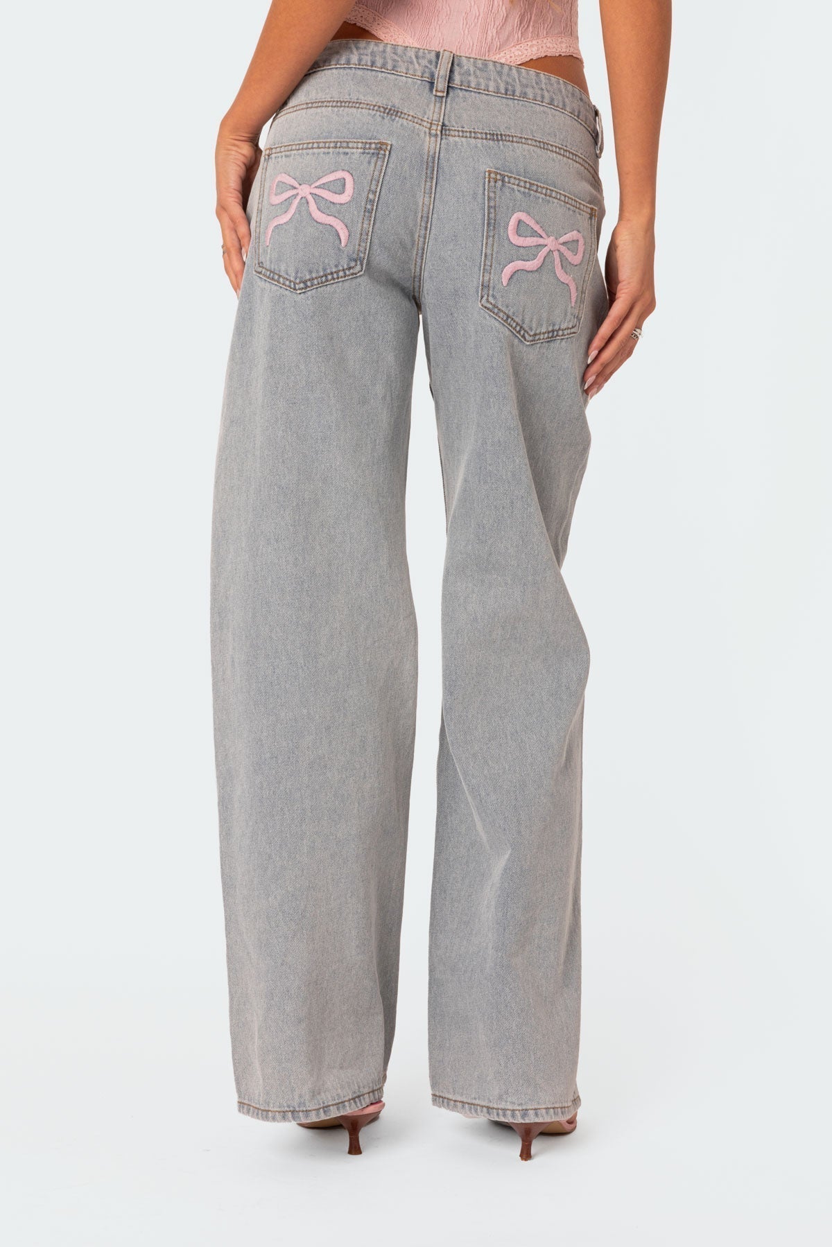 Ophelia Bow Pocket Jeans - LIGHT BLUE - UK 8 (S)