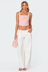 Ophelia Bow Pocket Jeans - WHITE - UK 10 (M)