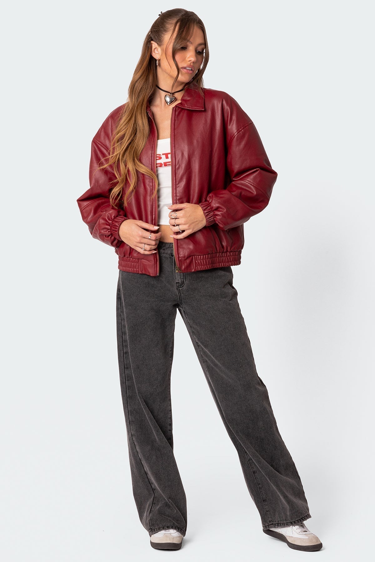 Zahara Bomber Jacket - Burgundy - S