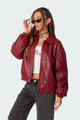 Zahara Bomber Jacket - Burgundy - XL