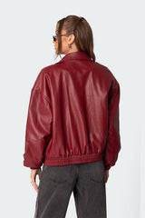 Zahara Bomber Jacket - Burgundy - M