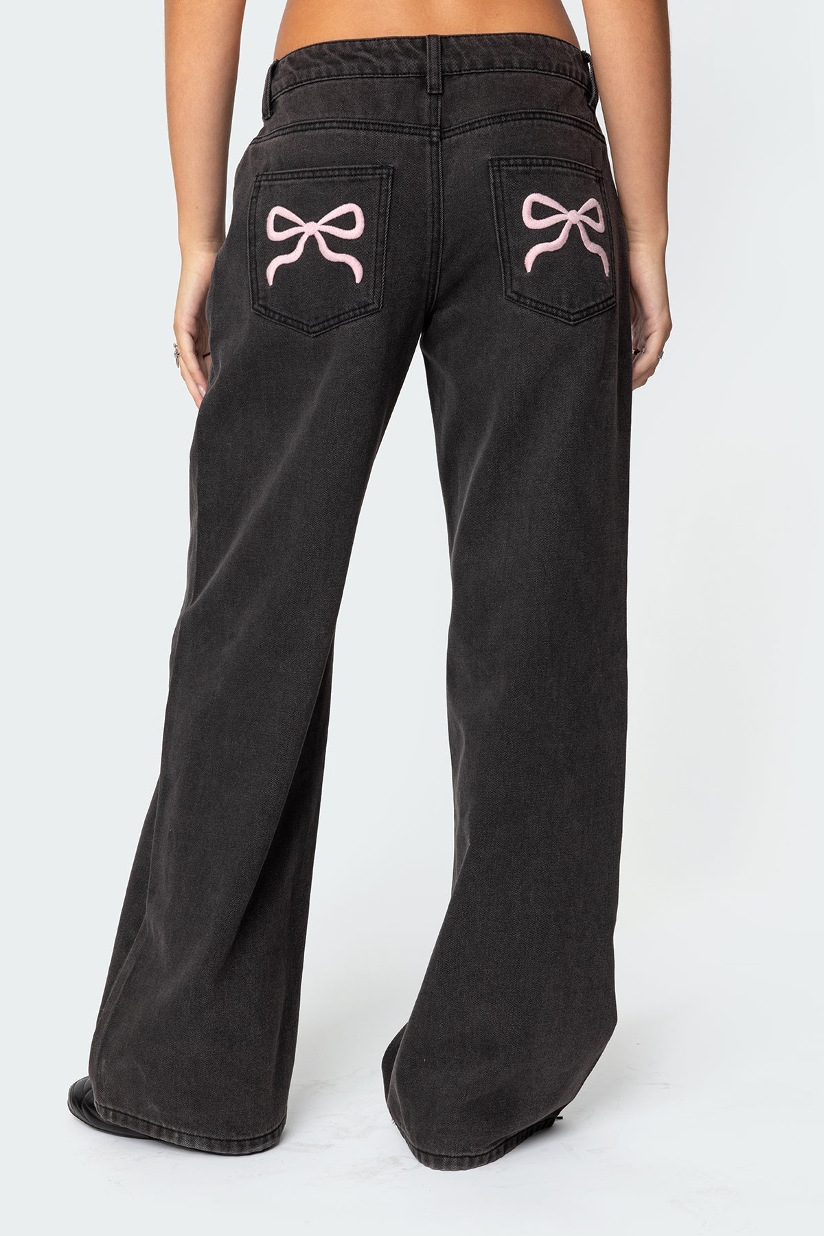 Ophelia Bow Pocket Jeans - BLACK WASHED - UK 12 (L)