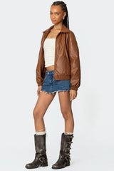 Zahara Bomber Jacket - Brown - L