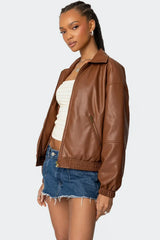 Zahara Bomber Jacket - Brown - XL