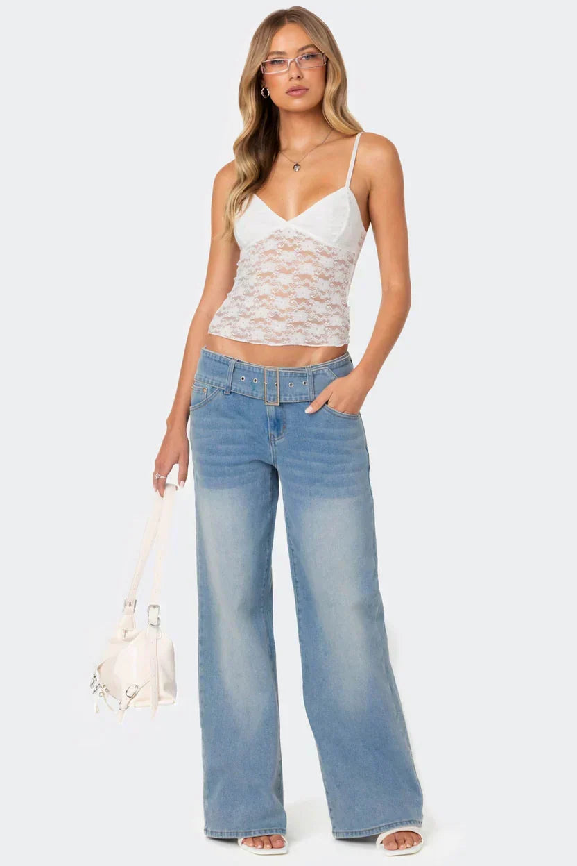Azalea Lace Top - White - XS