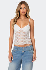 Azalea Lace Top - White - M