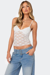 Azalea Lace Top - White - L