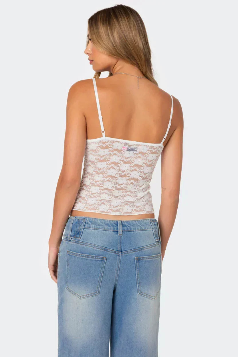 Azalea Lace Top - White - XL