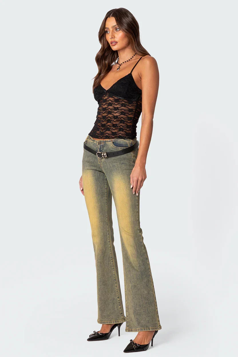 Azalea Lace Top - Black - XS
