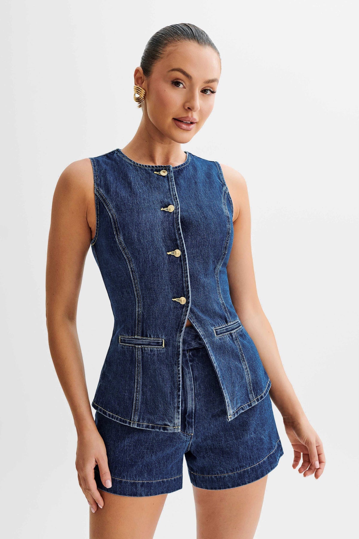 Isabeau Denim Set - Navy - S