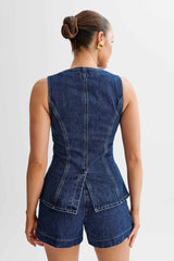Isabeau Denim Set - Navy - L