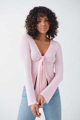 Jessalyn Tie Top - Pink - XS
