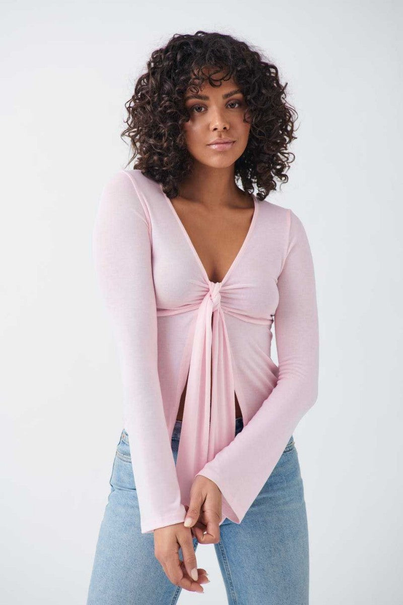 Jessalyn Tie Top - Pink - XS