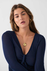 Jessalyn Tie Top - Light Blue - M