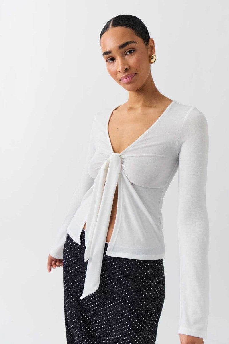 Jessalyn Tie Top - Light Blue - L
