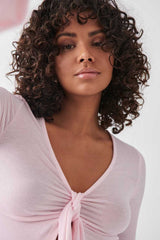 Jessalyn Tie Top - Pink - S