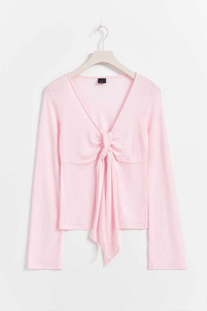 Jessalyn Tie Top - Pink - L