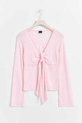 Jessalyn Tie Top - Pink - L