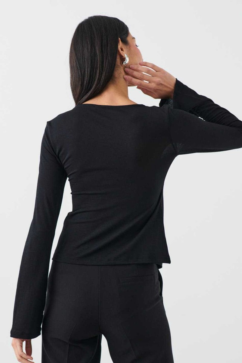 Jessalyn Tie Top - Black - XS