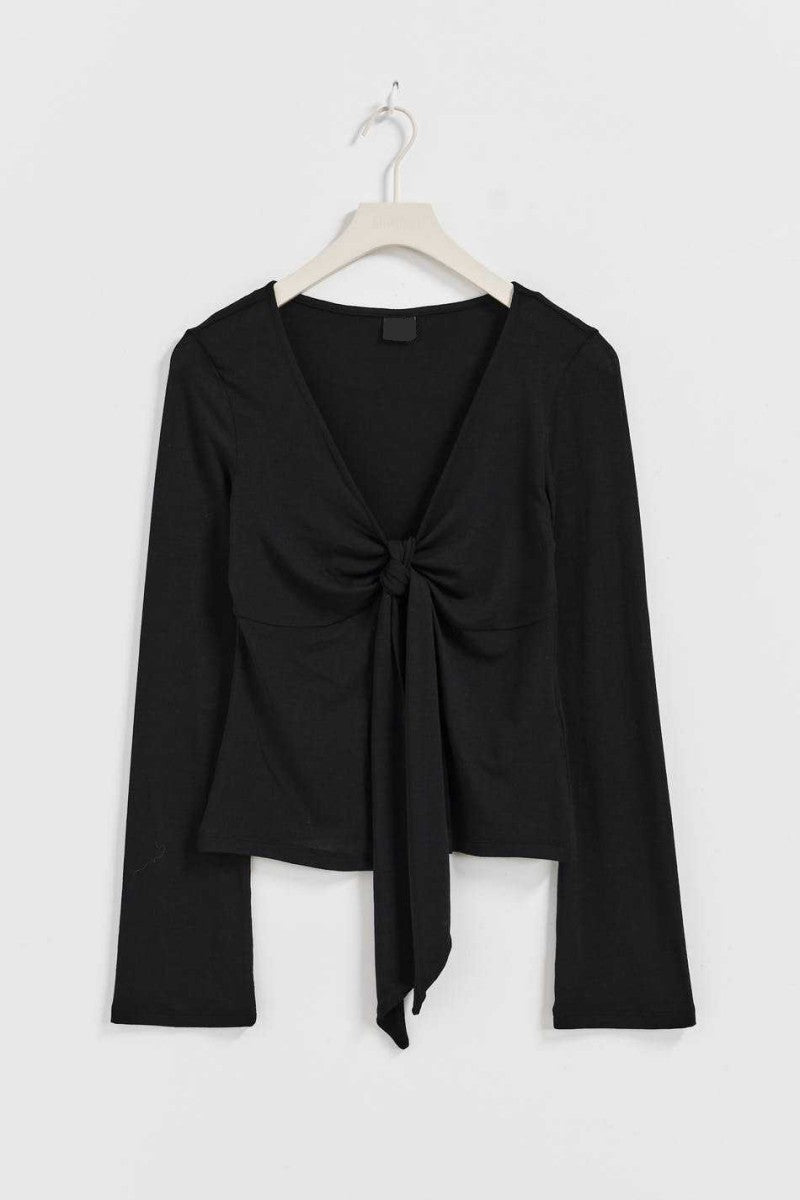 Jessalyn Tie Top - Black - S