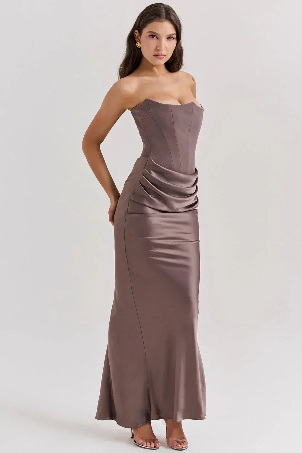 Olivia Maxi Dress - Brown - XS