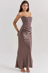 Olivia Maxi Dress - Brown - XS