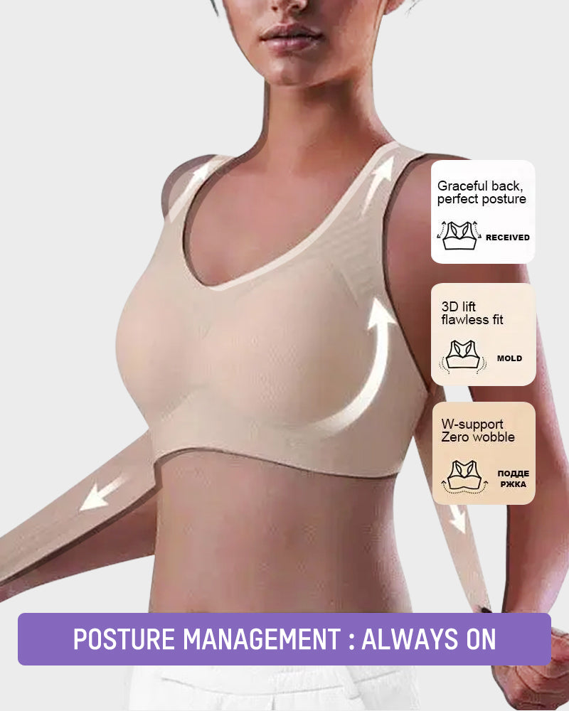 AlignLift Posture-Perfect Wireless Bra - Black - 5XL