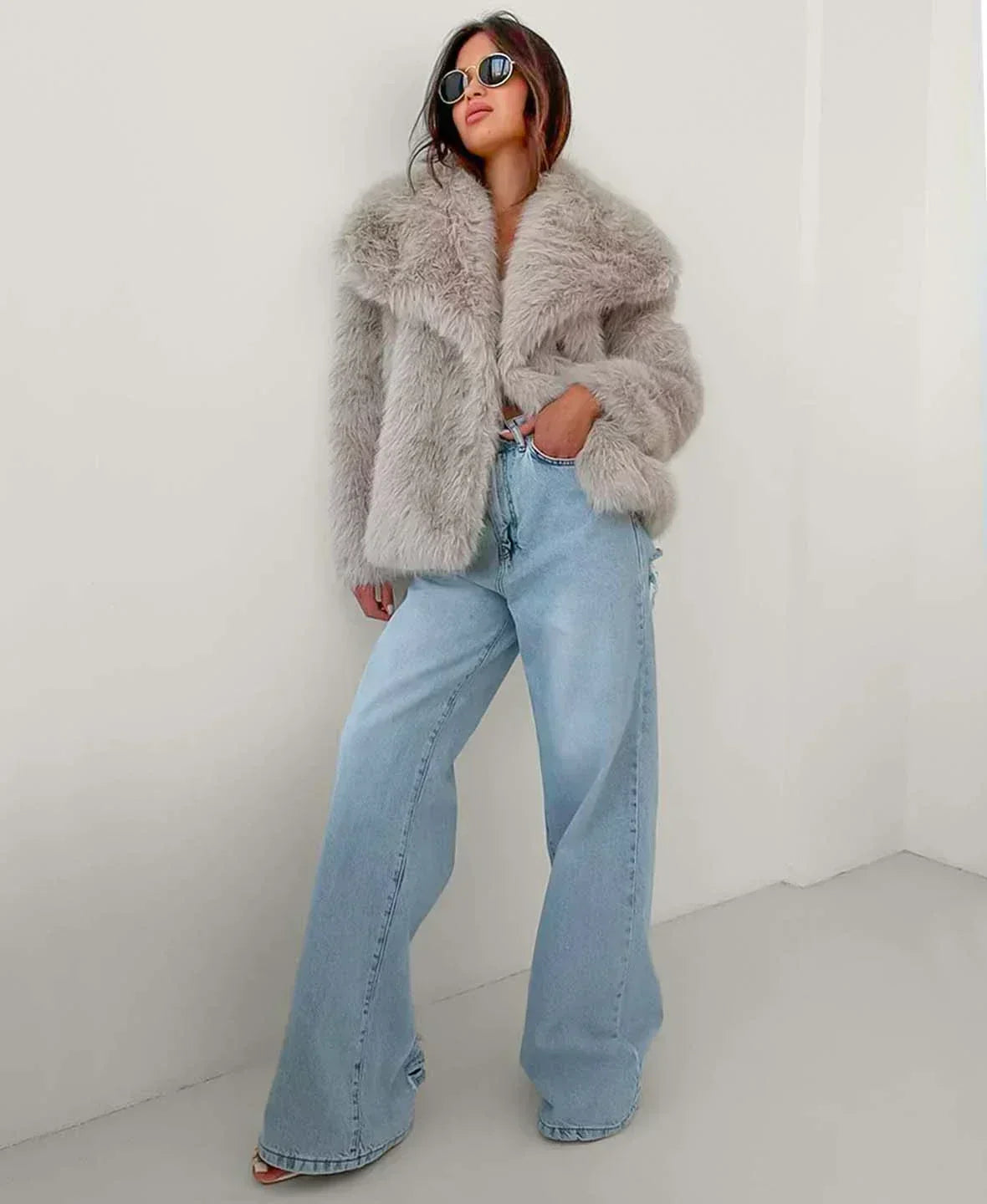 Jessica Cozy Fur Coat - Beige - S