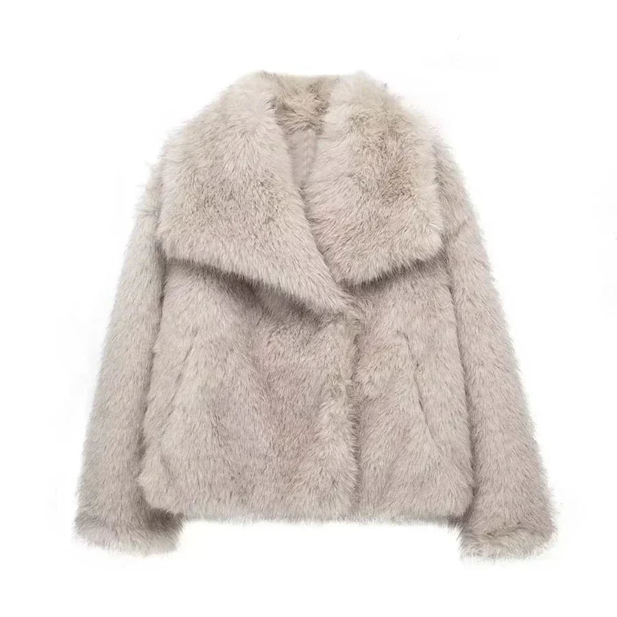 Jessica Cozy Fur Coat - Beige - L