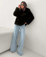 Jessica Cozy Fur Coat - Black - S