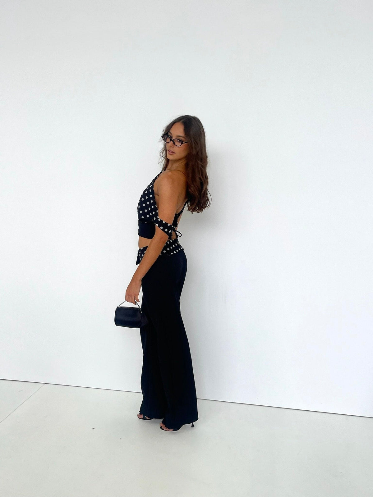 Tessa Polka Top - Black - L