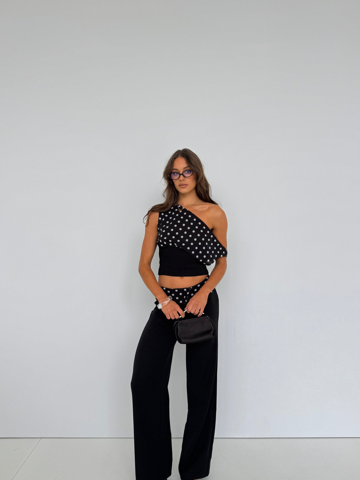 Tessa Polka Top - Black - XS