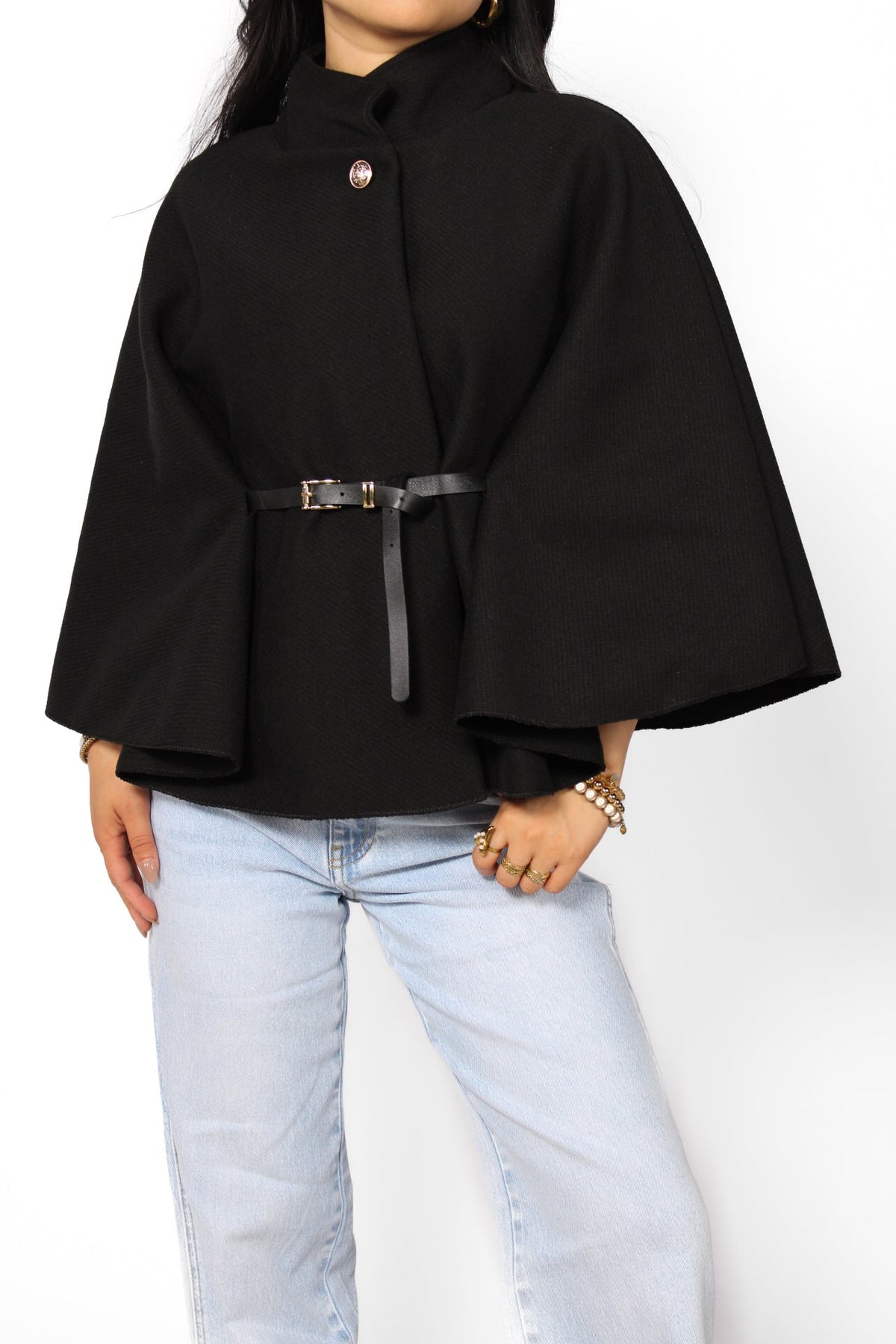 Nova Belted Cape Poncho - ONE SIZE (XS-XL) - Navy