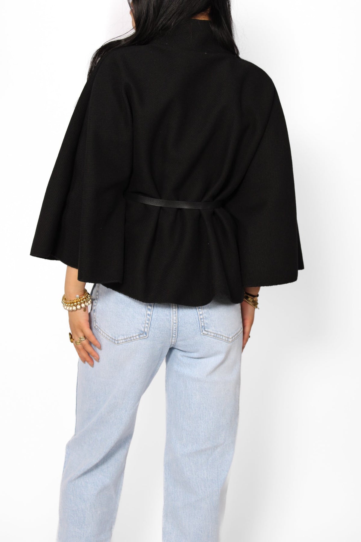 Nova Belted Cape Poncho - ONE SIZE (XS-XL) - Creme