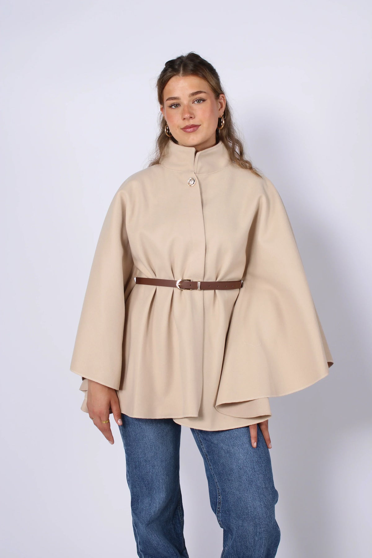 Freya Belted Cape Poncho