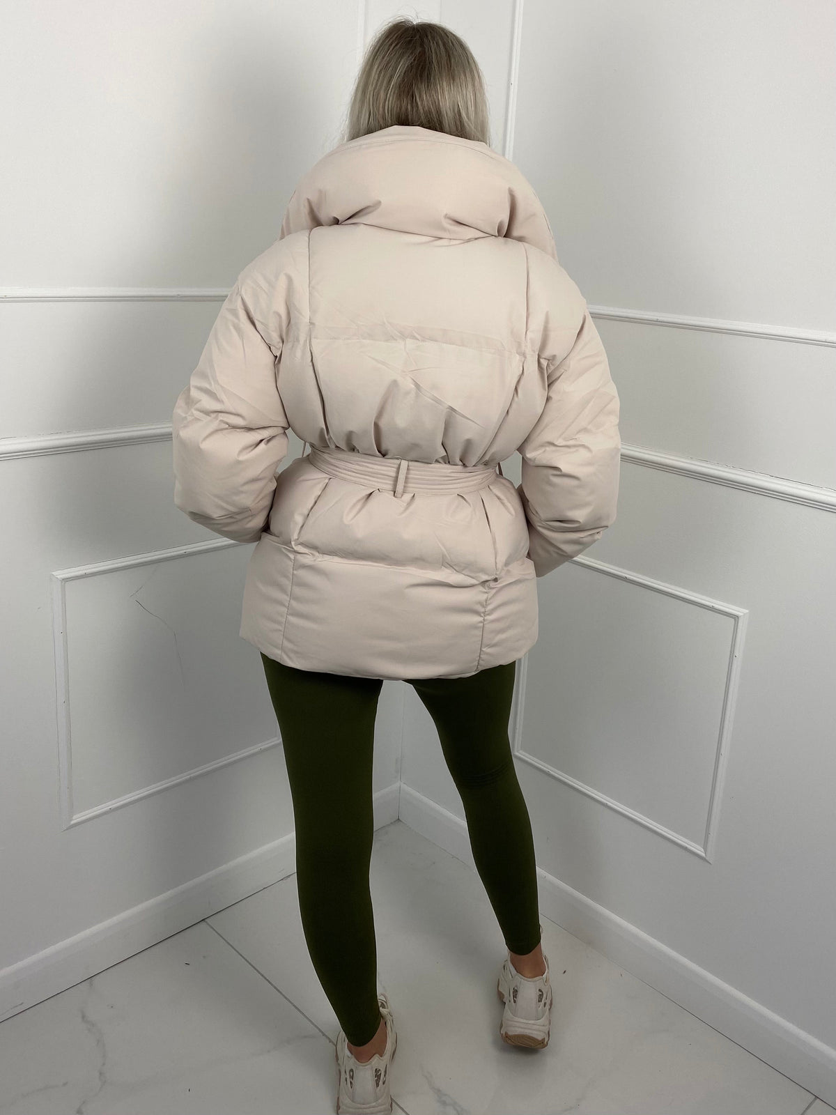 Karly Belted Puffer - Brown - XS