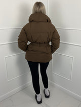 Karly Belted Puffer - Black - S