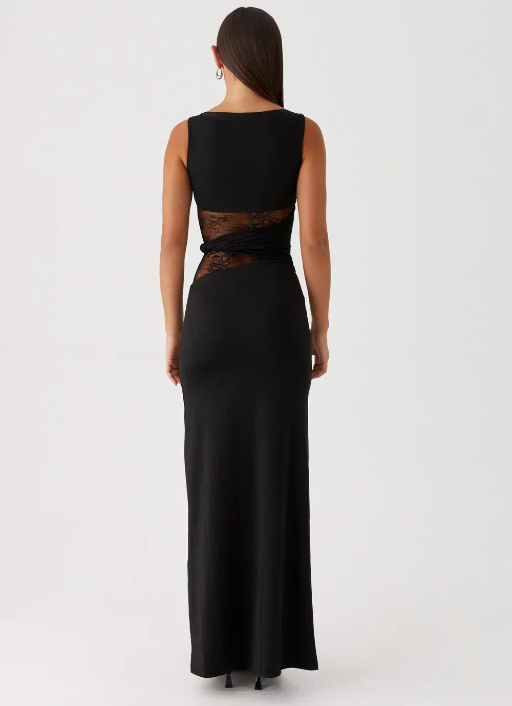 Liliana Mesh Maxi Dress - White - XS