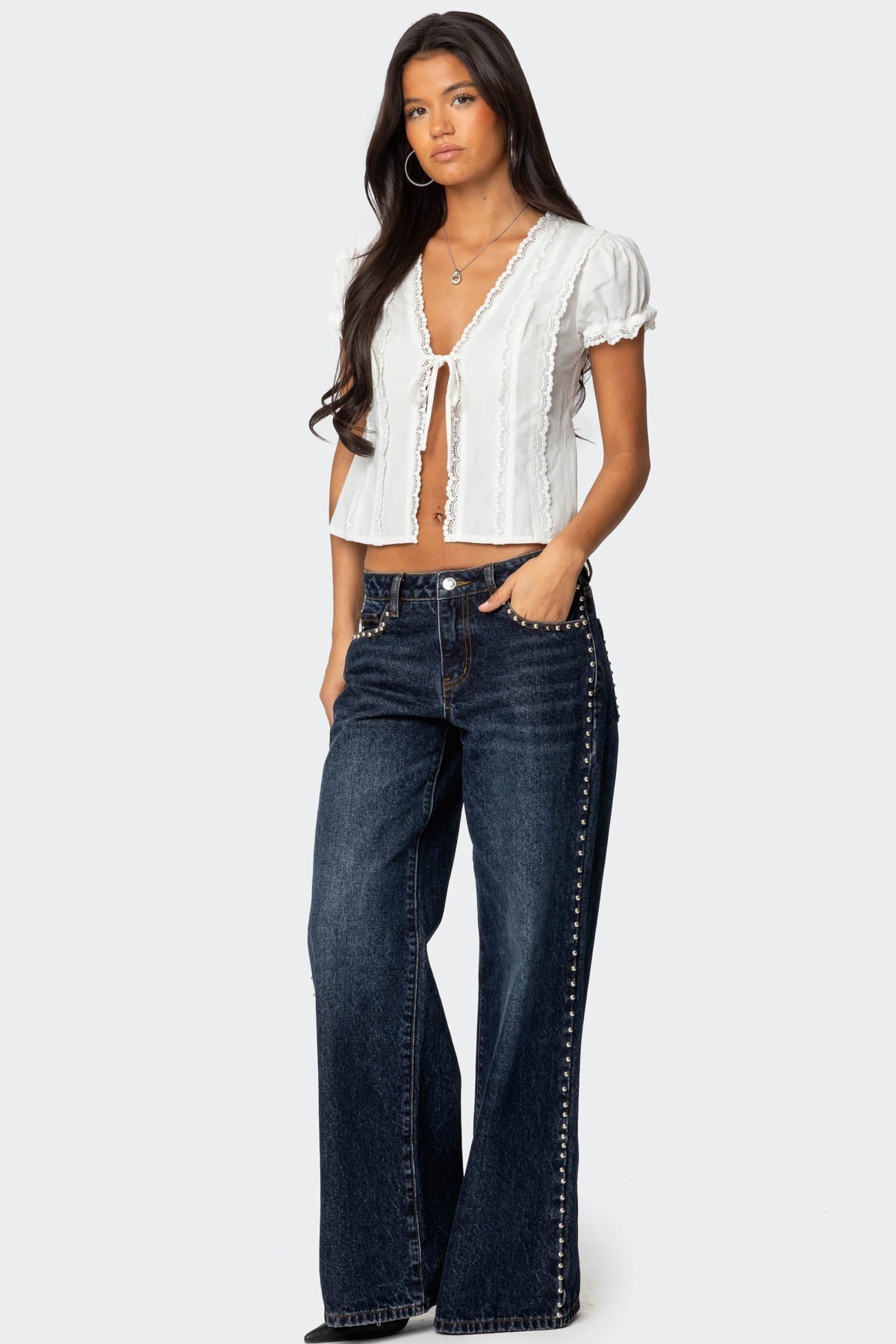 Clementine Lace Top - White - S