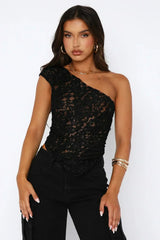 Baila Lace Top - Black - XS