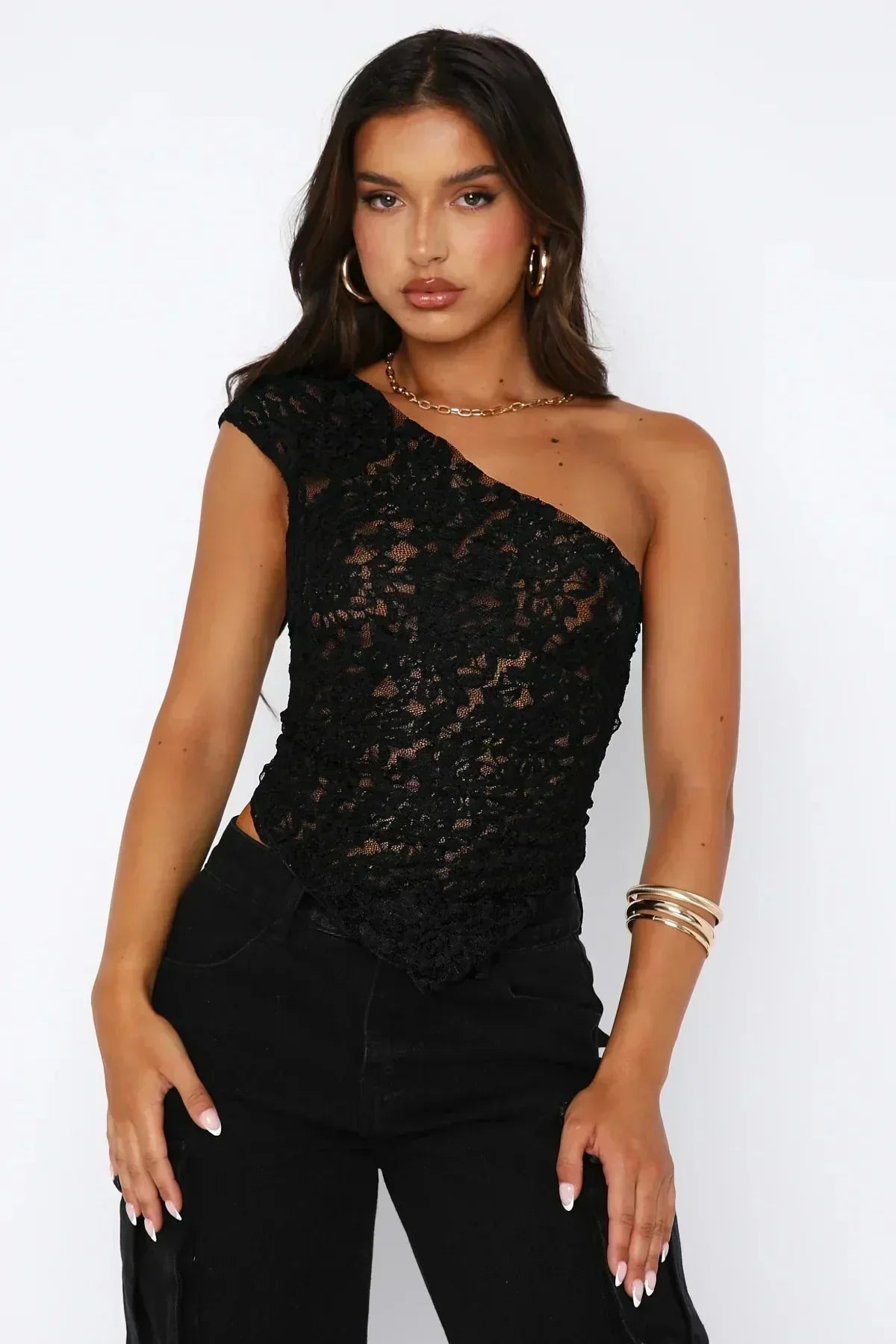 Baila Lace Top - Black - XS