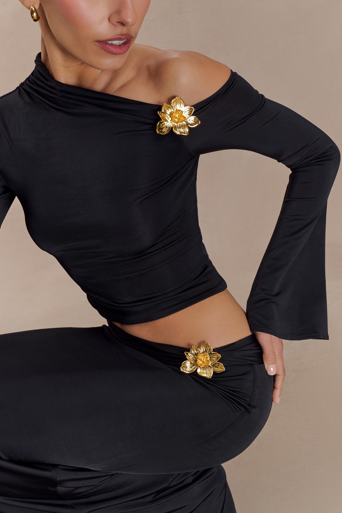 Saphina Floral Set - Black - L