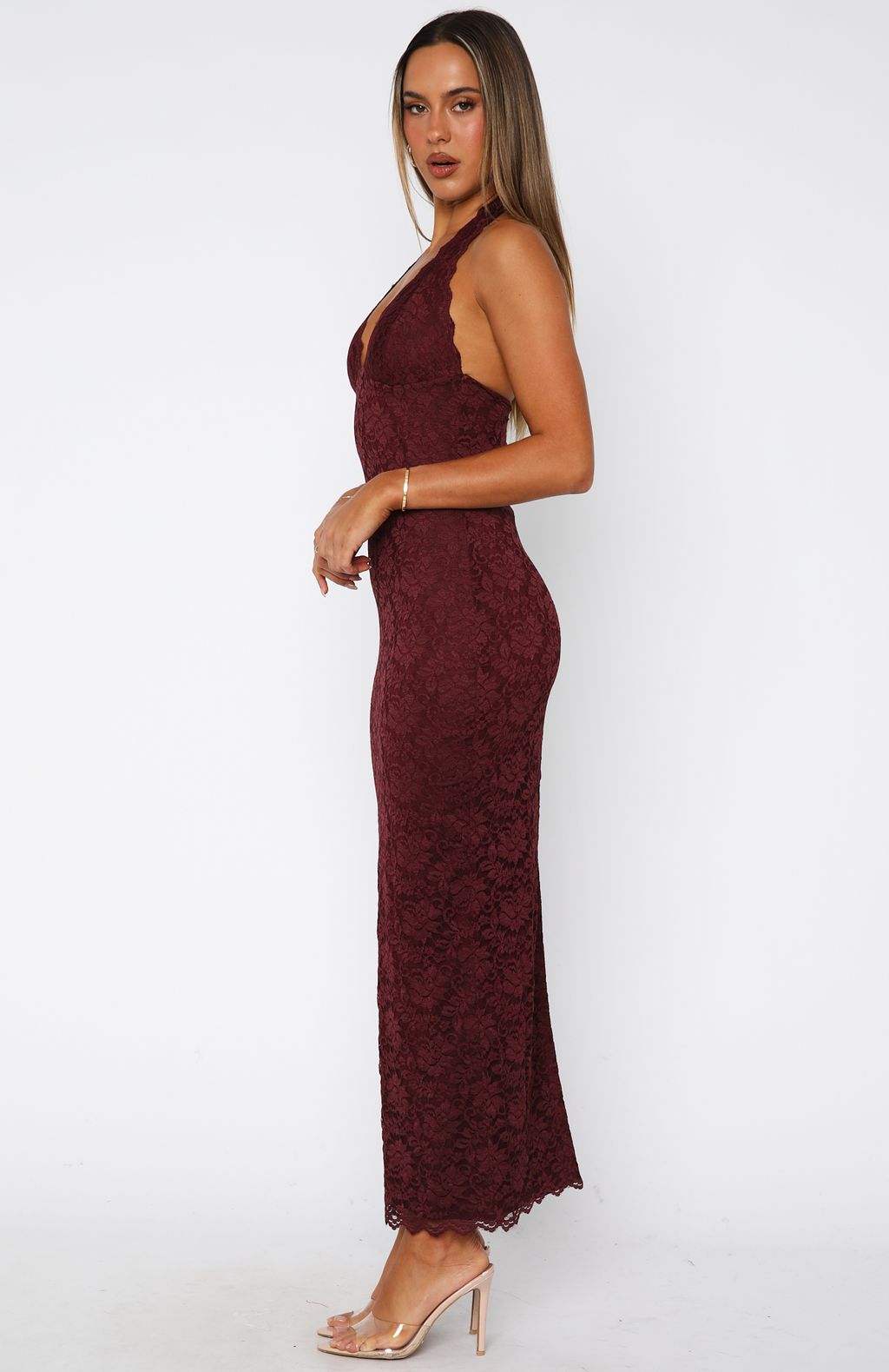 Mirabel Lace Maxi Dress - L - Yellow