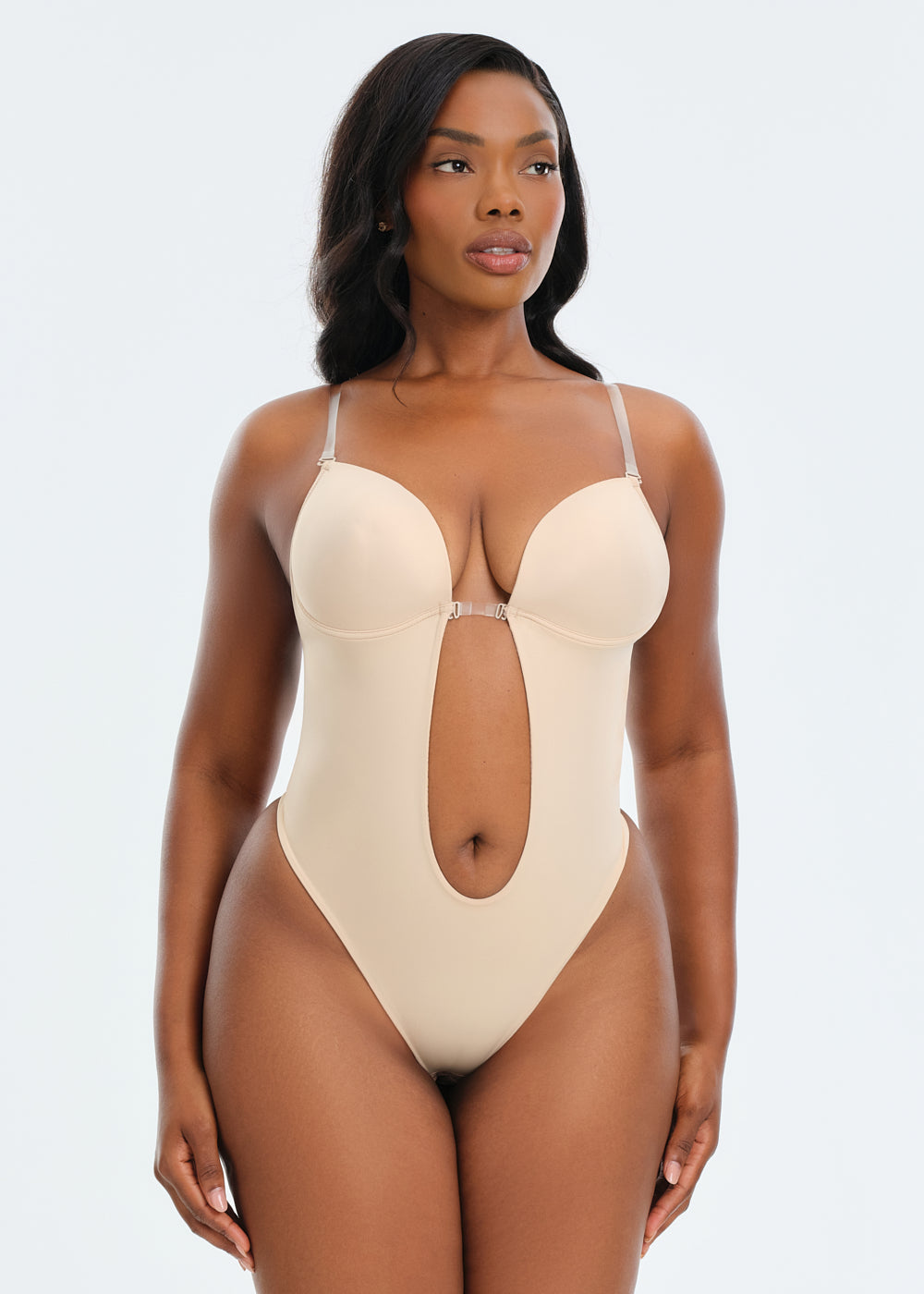 BraSculpt Backless Thong - Beige - S