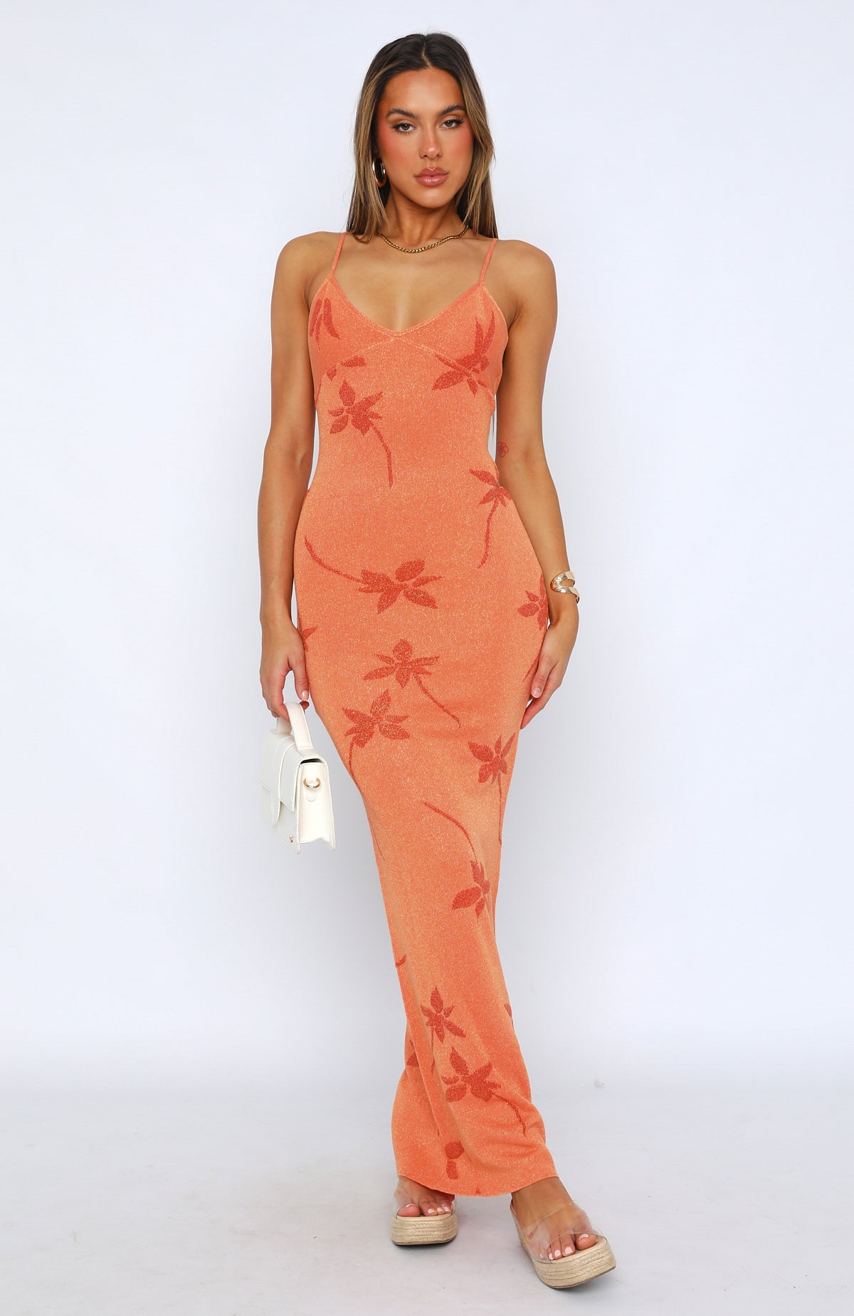 Louisa Maxi Dress - Orange - XS