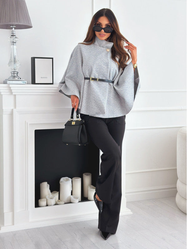 Maria Cape Belt Coat - Beige - XS
