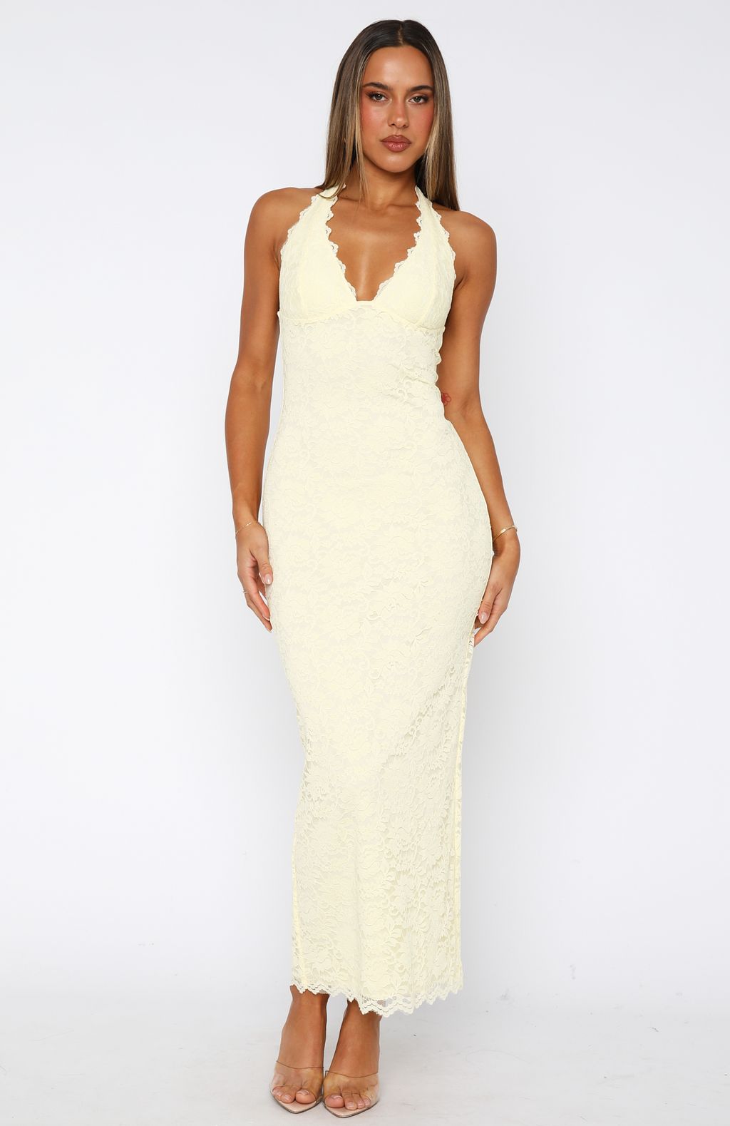 Mirabel Lace Maxi Dress - S - Burgundy