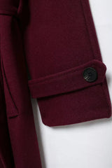 Holly Wool Trench Coat - Wine Red - XL