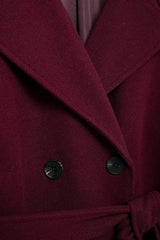 Holly Wool Trench Coat - Wine Red - L